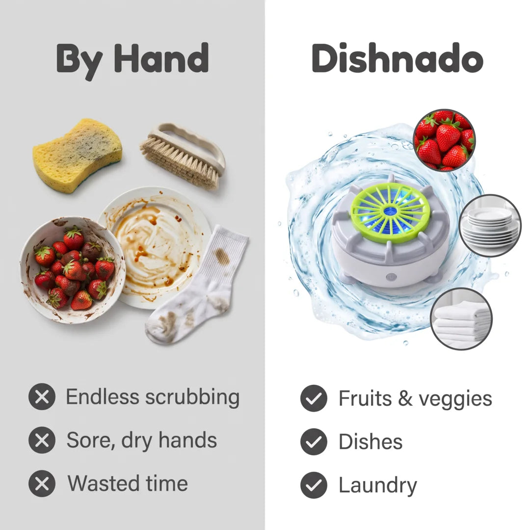 By hand vs Dishnado